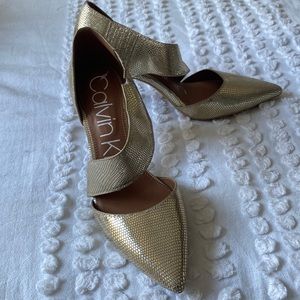 Gold Calvin Klein heels